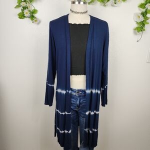 Maurices Navy Blue Tie-Dye Open Cardigan Sz XL
